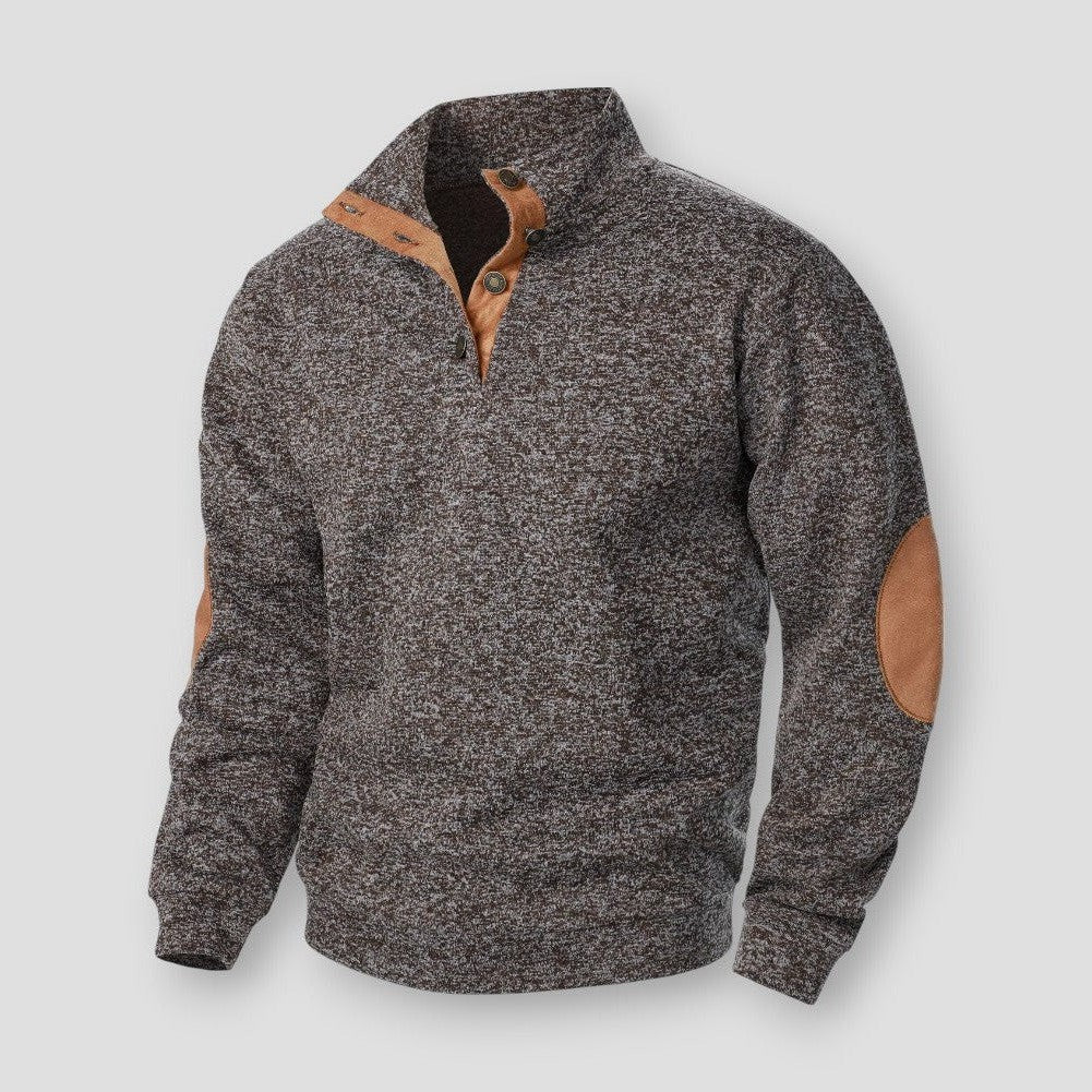 Cheng: Autumn and winter men's stand collar long sleeve casual knitted sweater top