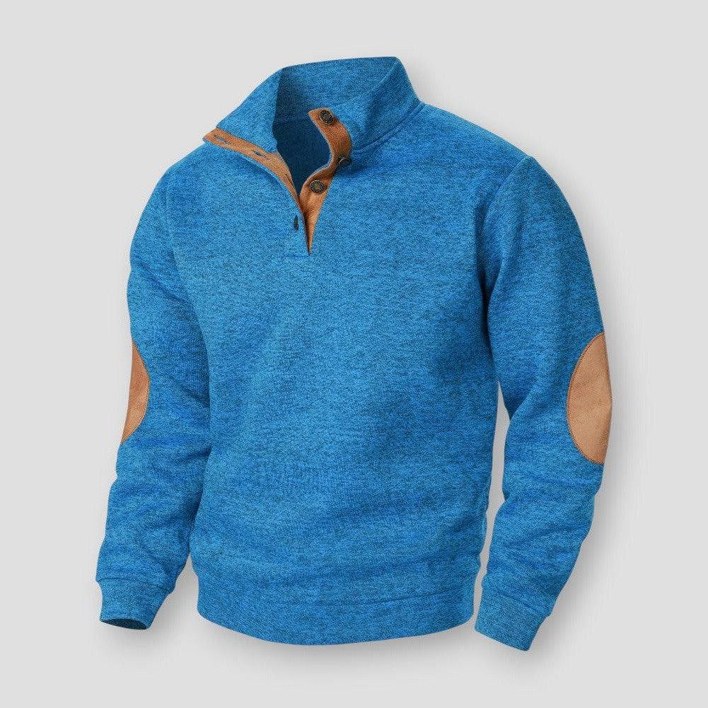 Cheng: Autumn and winter men's stand collar long sleeve casual knitted sweater top