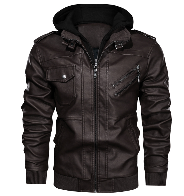Sky Madrid Hooded Leather Jacket
