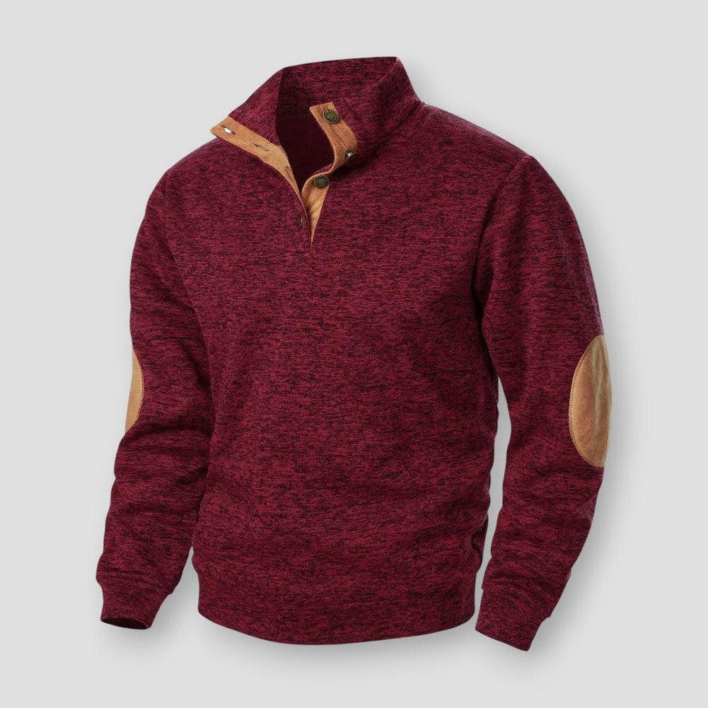 Cheng: Autumn and winter men's stand collar long sleeve casual knitted sweater top