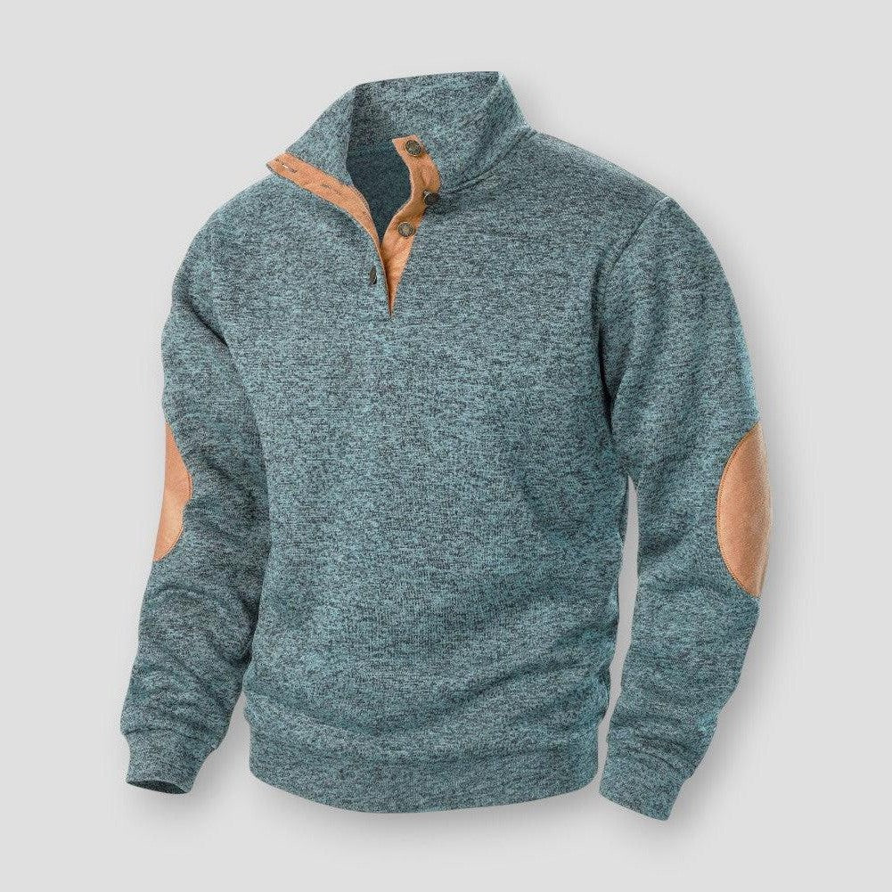 Cheng: Autumn and winter men's stand collar long sleeve casual knitted sweater top