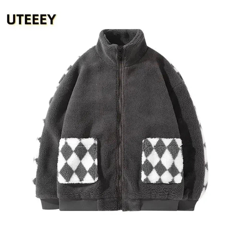 Maria: Autumn Winter Mens Fleece Jackets Streetwear Casual Harajuku Men Jacket Hip Hop Fashion Bomber Coat Tops Outwear Male Overcoat