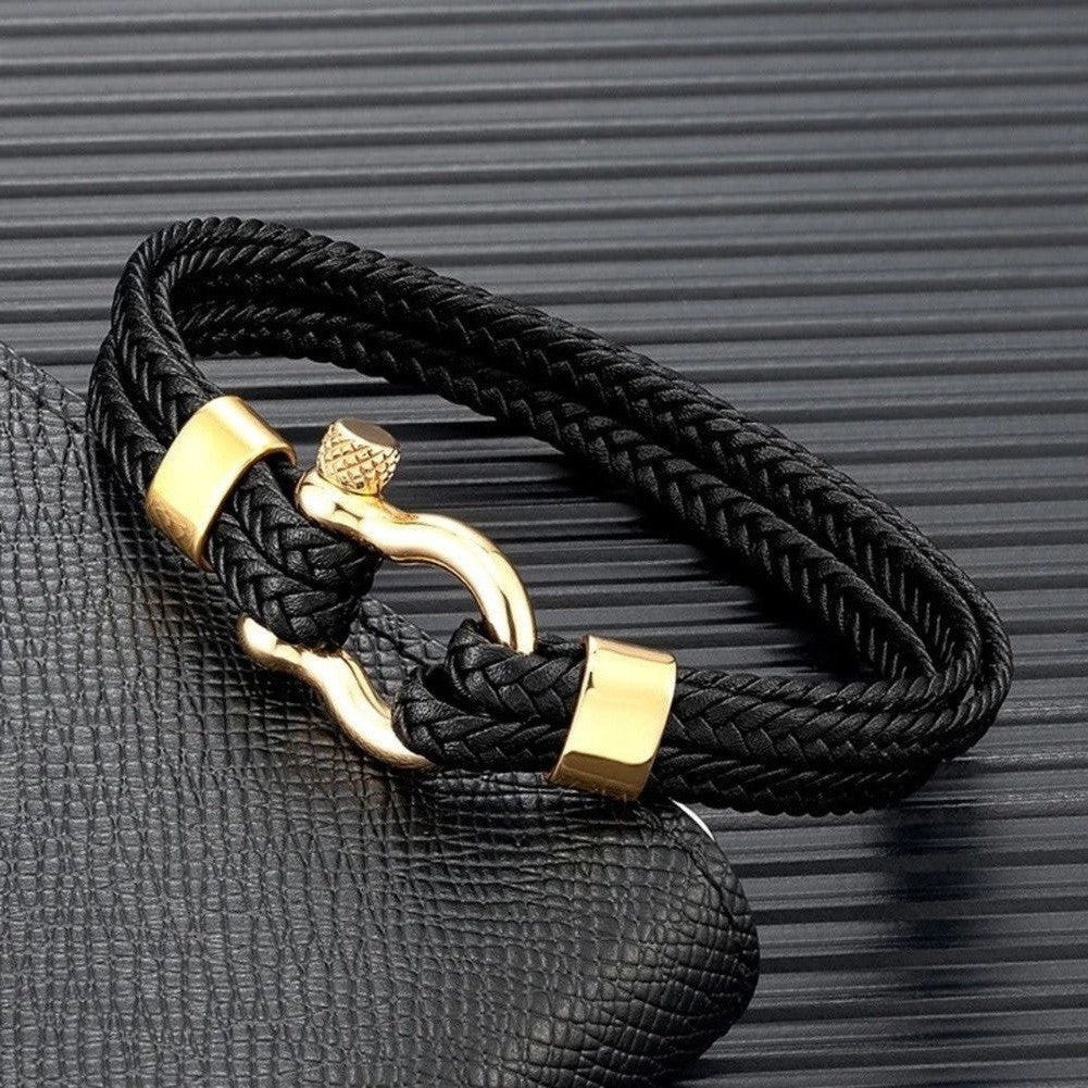 North Royal Dallas Rope Leather Bracelet