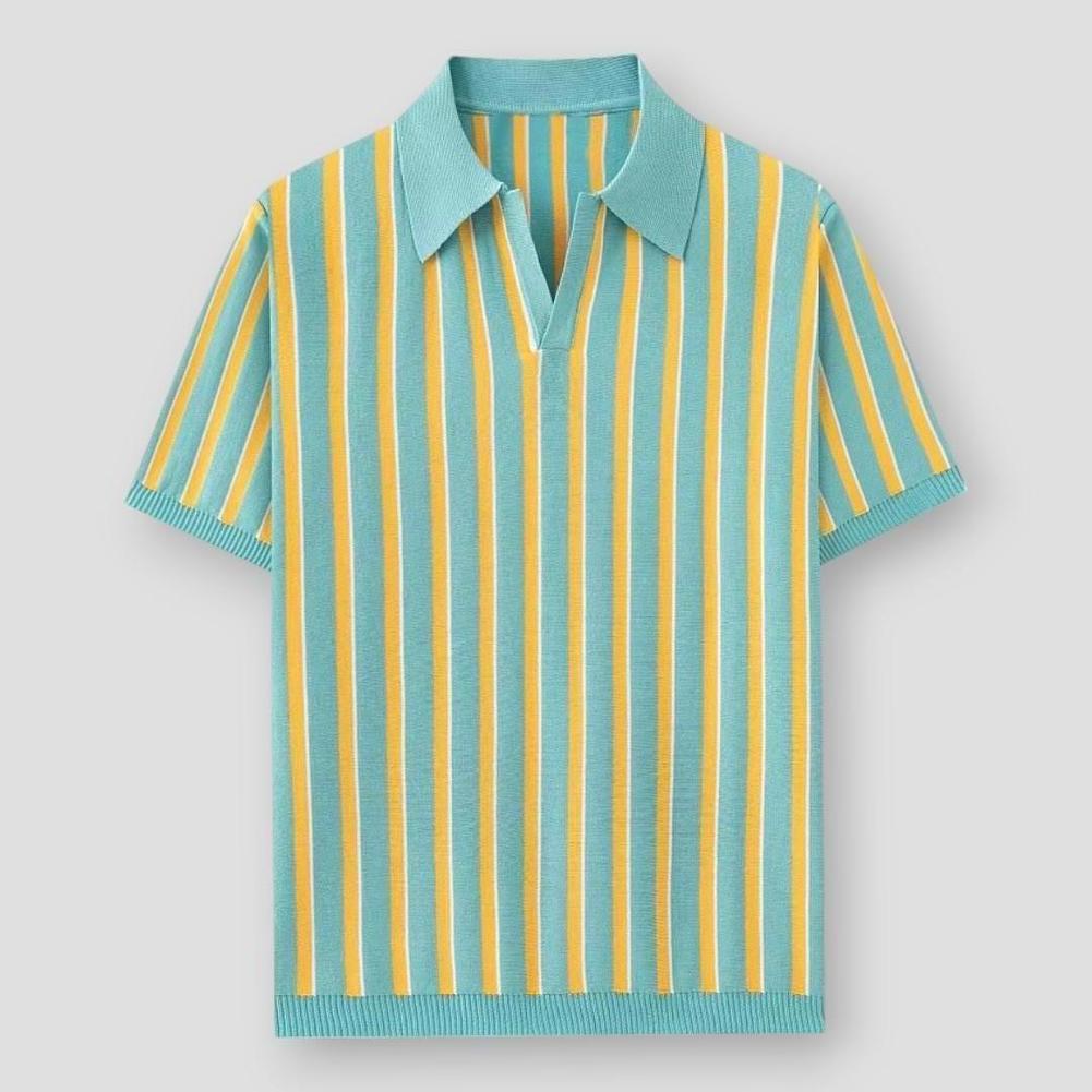 North Royal Moscow Striped Knitted Polo Shirt