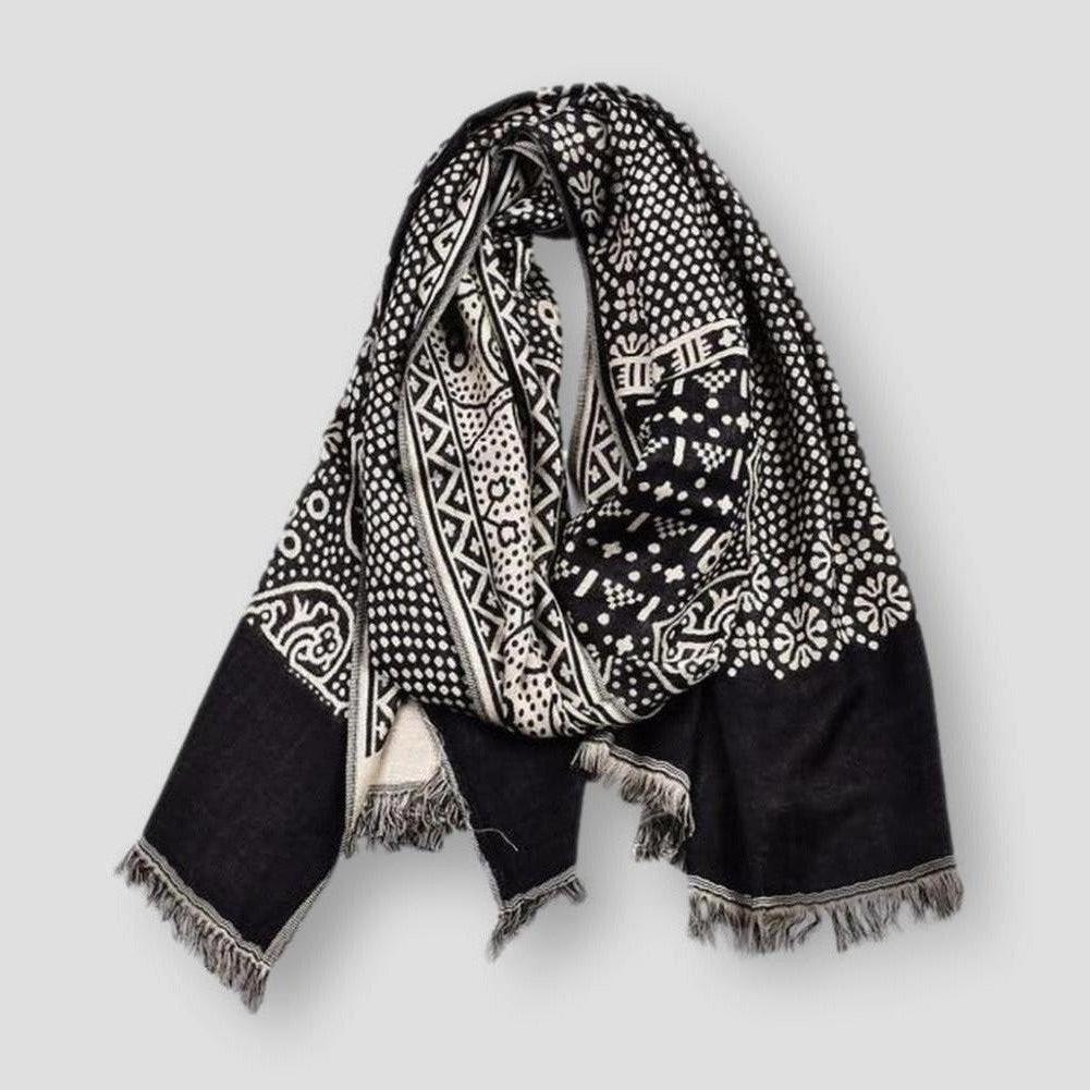 Saint Morris Graphic Tassels Scarf