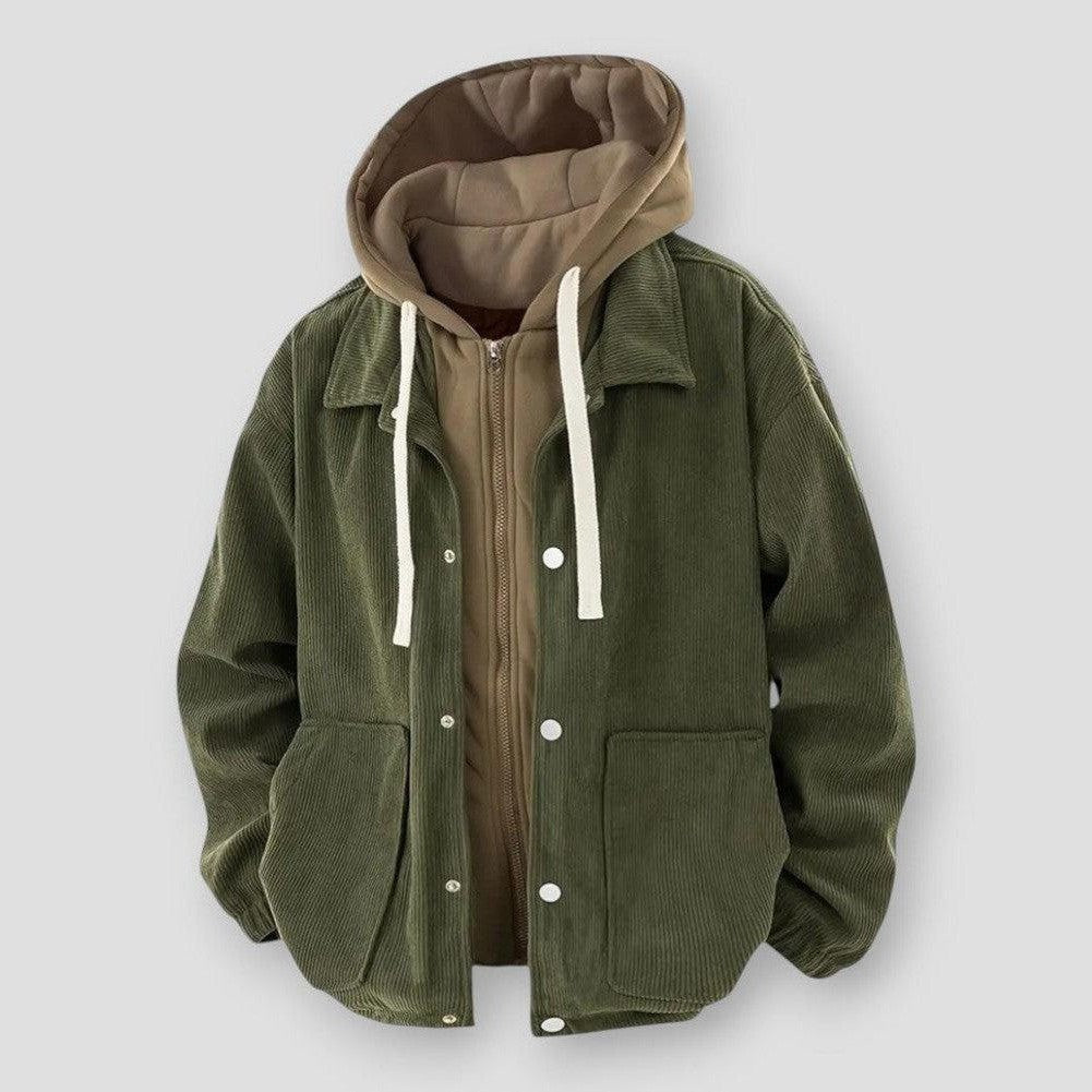Saint Morris Rogers Loose Corduroy Hooded Jacket