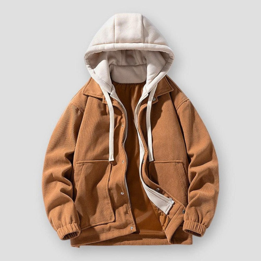 Saint Morris Rogers Loose Corduroy Hooded Jacket