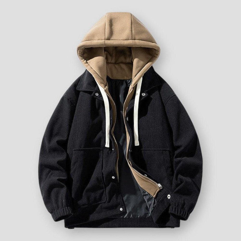 Saint Morris Rogers Loose Corduroy Hooded Jacket