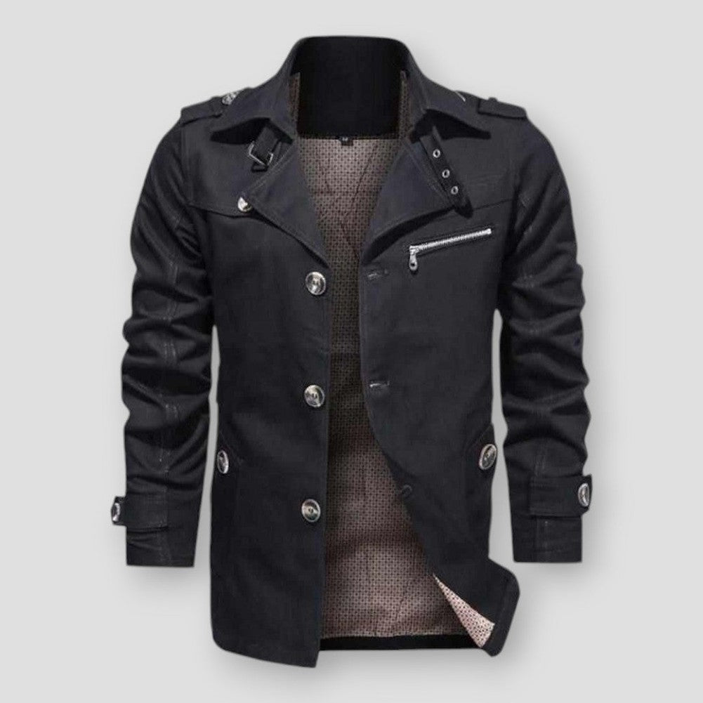 Sky Madrid Button-Up Trench Coat