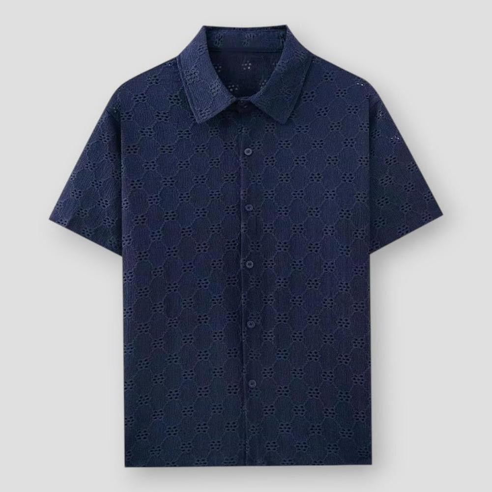 Sky Madrid Laurel Textured Hollow Polo Shirt