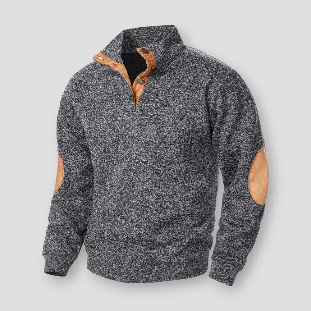 Cheng: Autumn and winter men's stand collar long sleeve casual knitted sweater top