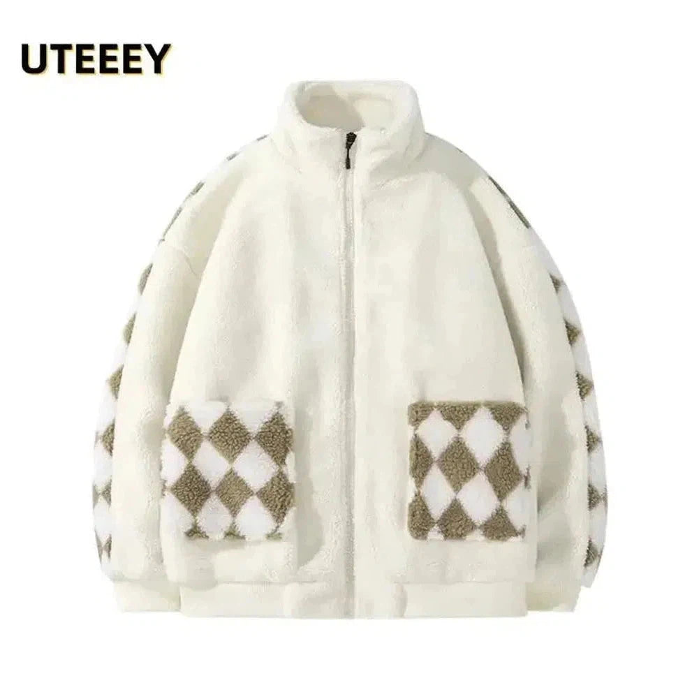 Maria: Autumn Winter Mens Fleece Jackets Streetwear Casual Harajuku Men Jacket Hip Hop Fashion Bomber Coat Tops Outwear Male Overcoat