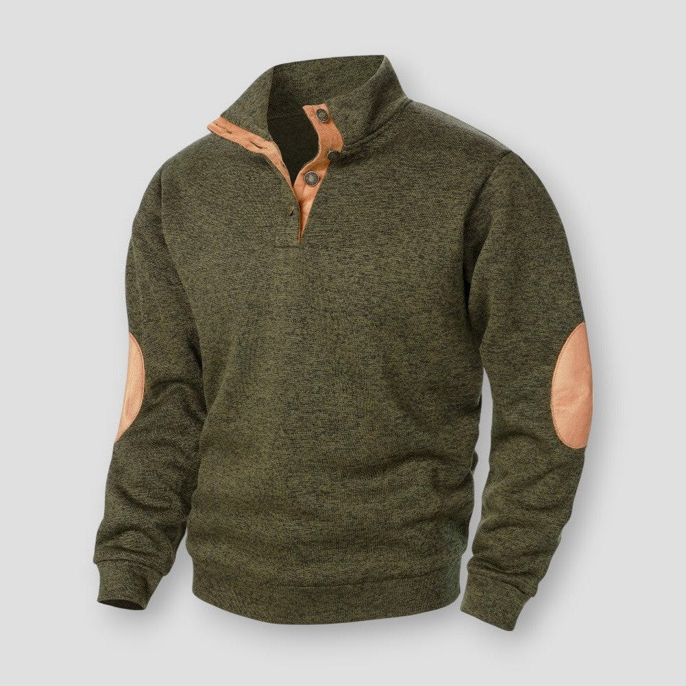 Cheng: Autumn and winter men's stand collar long sleeve casual knitted sweater top