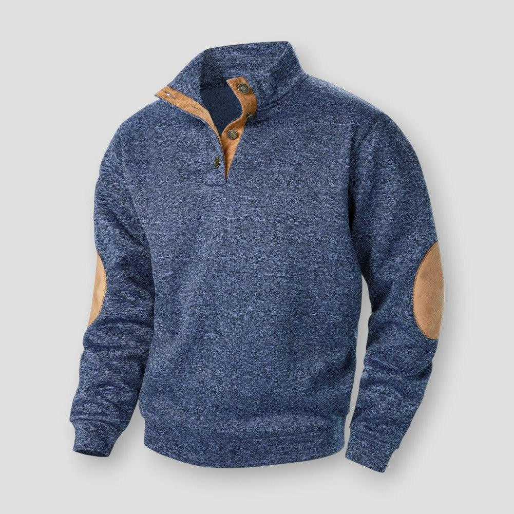 Cheng: Autumn and winter men's stand collar long sleeve casual knitted sweater top