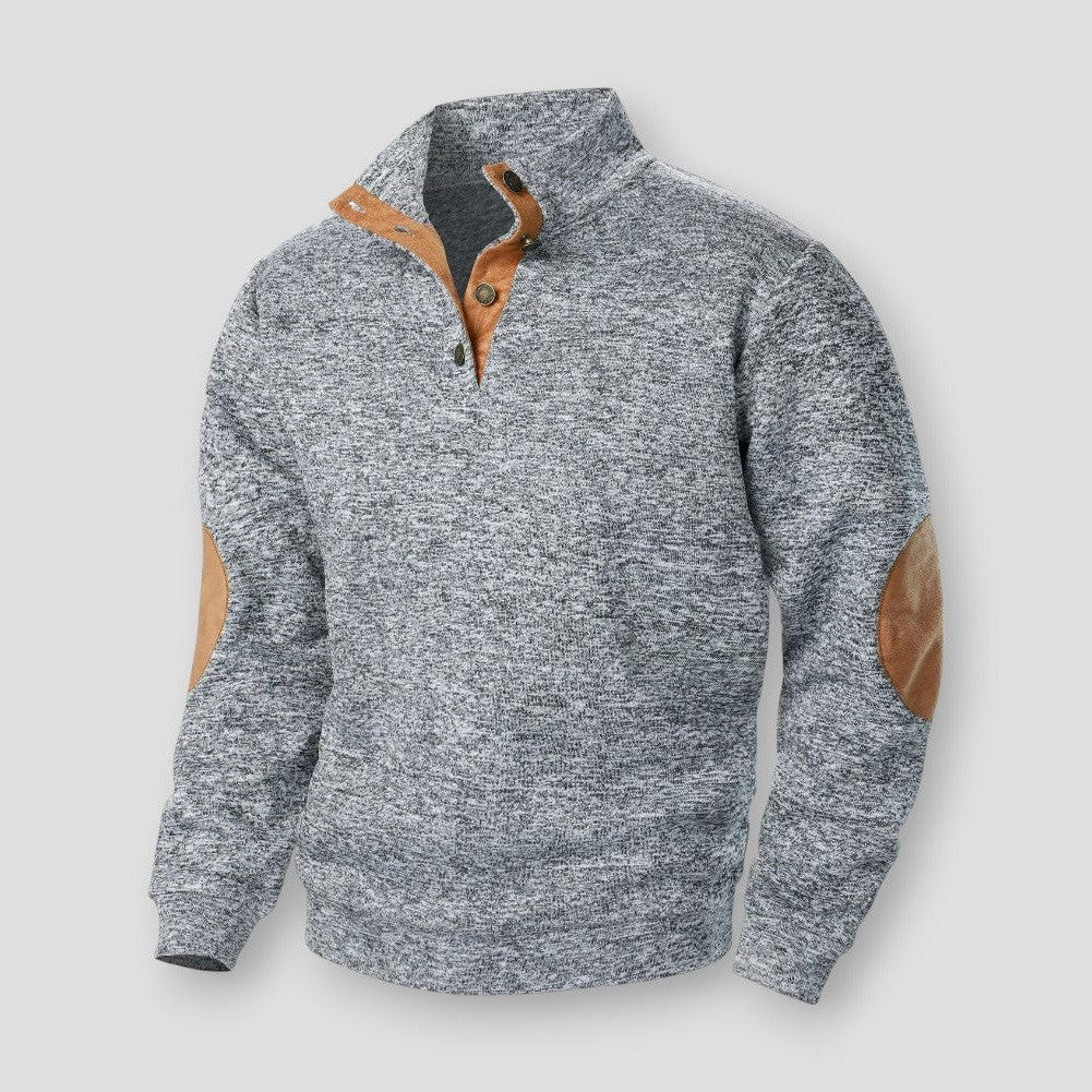 Cheng: Autumn and winter men's stand collar long sleeve casual knitted sweater top