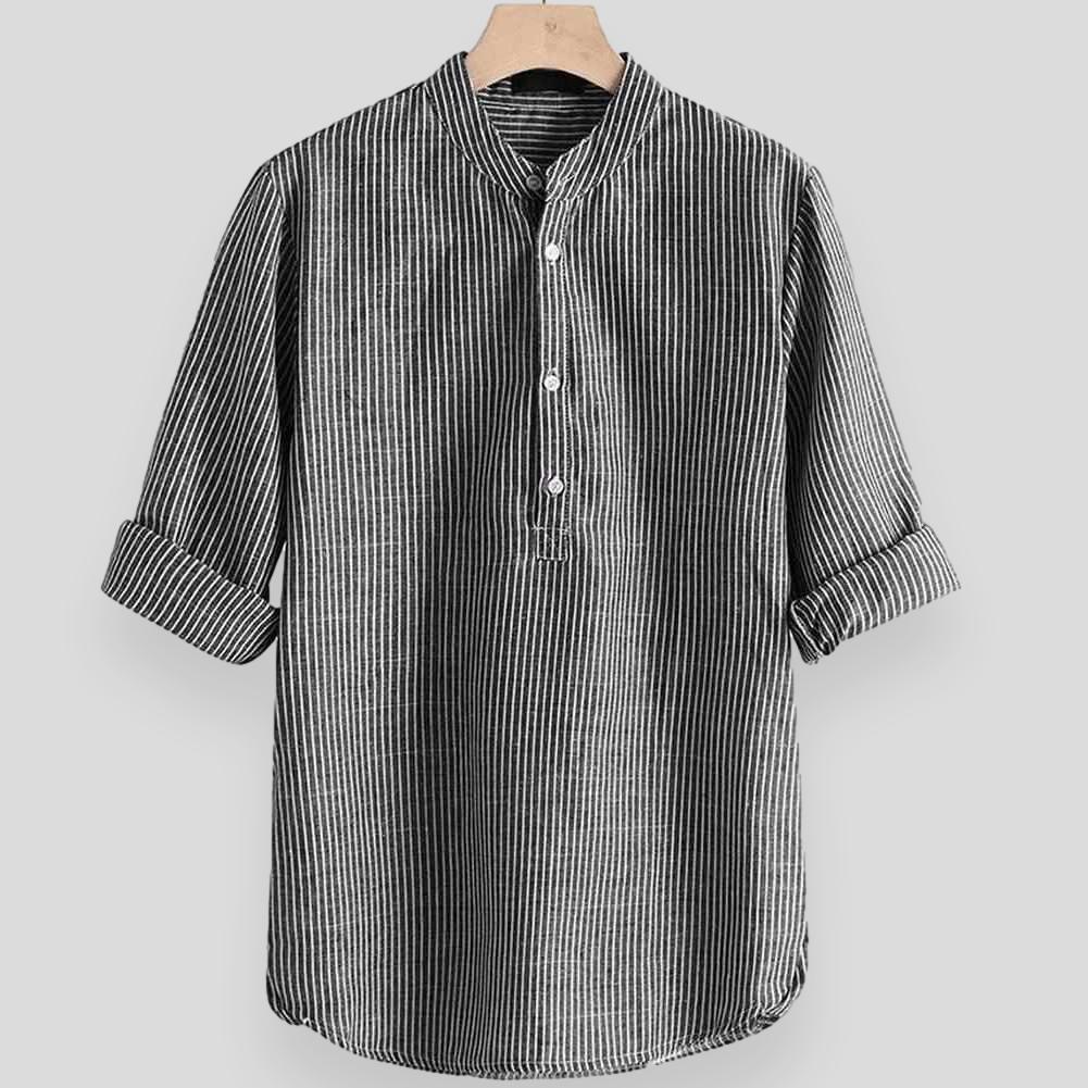 Sky Madrid Striped 3/4 Sleeve Casual Shirt