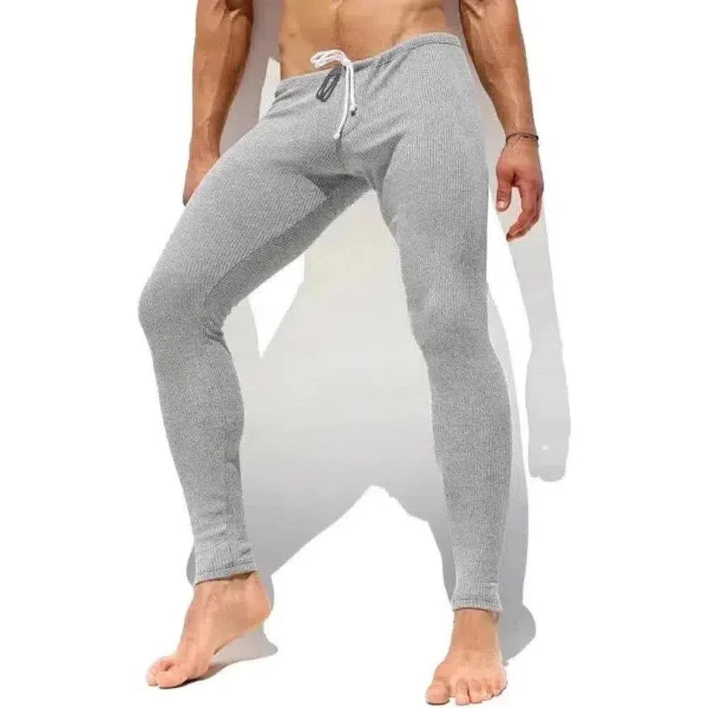 Soft and Comfortable Small Foot Pants Autumn & Winter New Men's Casual Elastic Knitted Pants Mens Slim-fit Elastic Fitness Pants