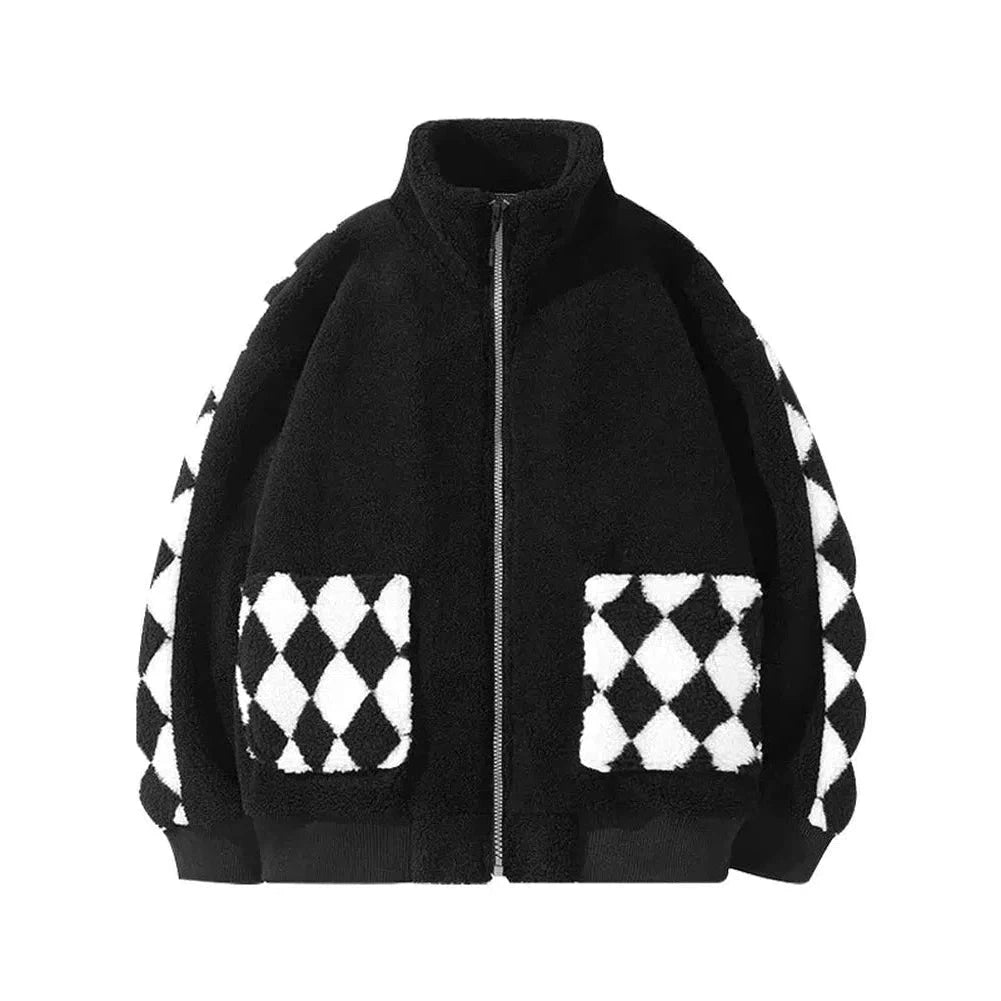 Maria: Autumn Winter Mens Fleece Jackets Streetwear Casual Harajuku Men Jacket Hip Hop Fashion Bomber Coat Tops Outwear Male Overcoat