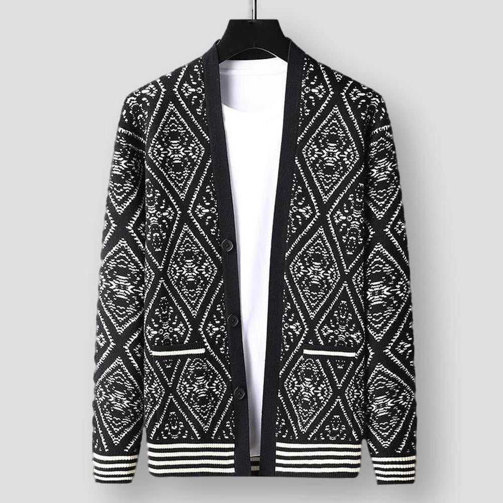 Saint Morris Graphic Wool Cardigan