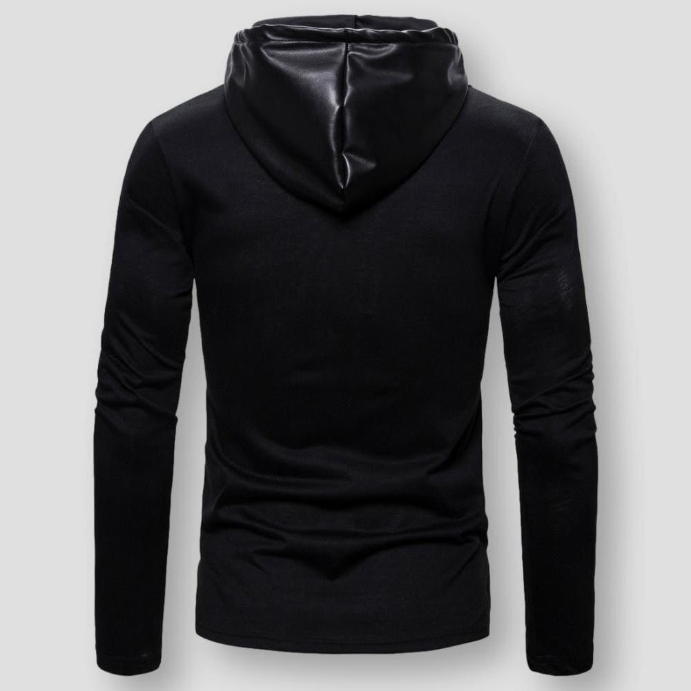 North Royal Leather Hooded Sweatshirt