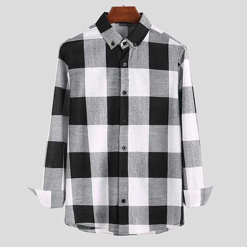 Saint Morris Plaid Button-Down Long Sleeve Shirt