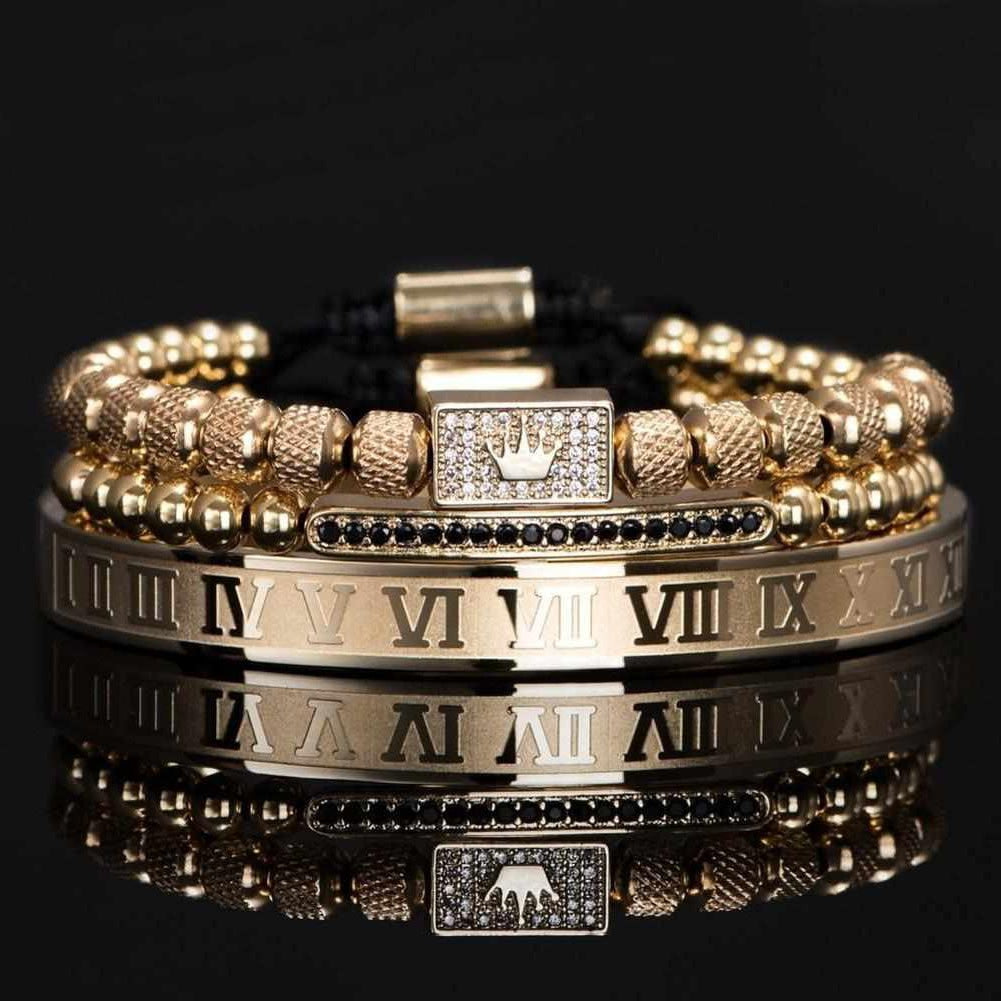 4pcs/Set Luxury Titanium Steel Roman Numeral Bracelet Buckle
