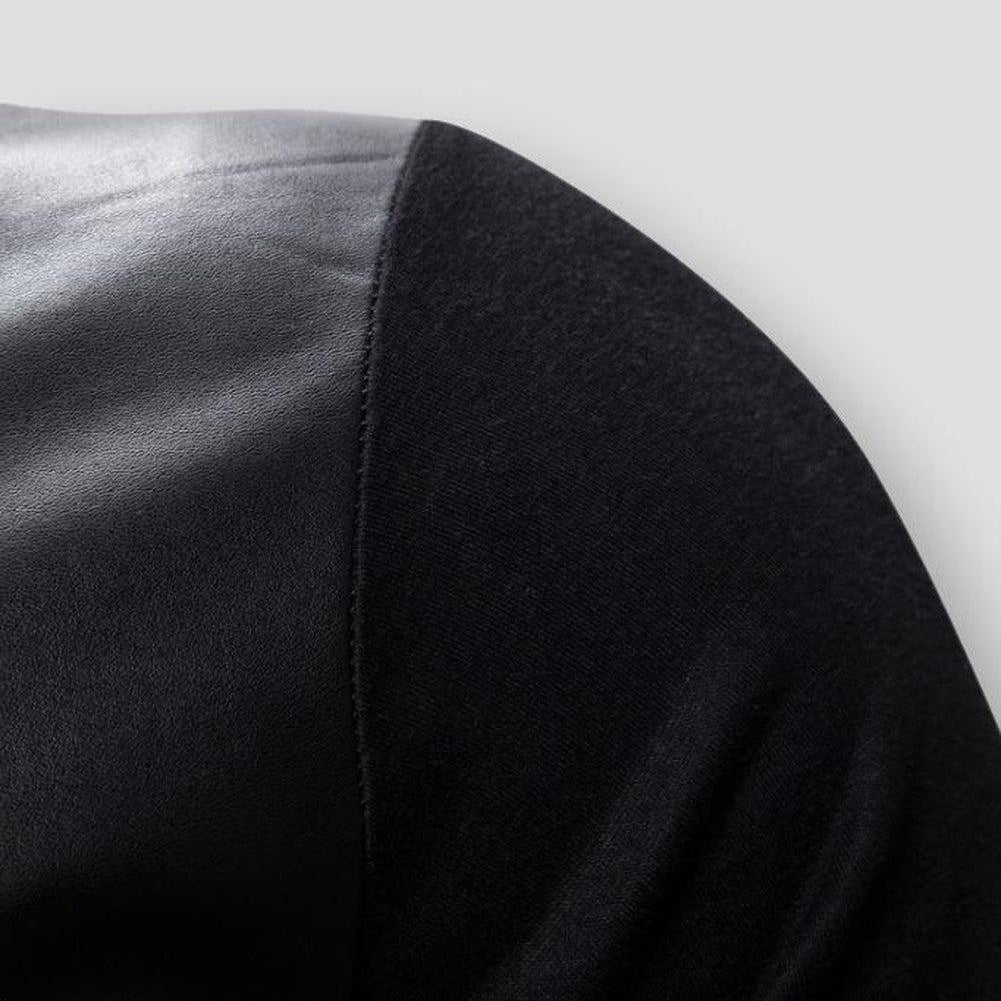 North Royal Leather Hooded Sweatshirt