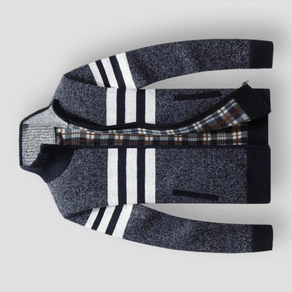 Sky Madrid Striped Pocket Cardigan
