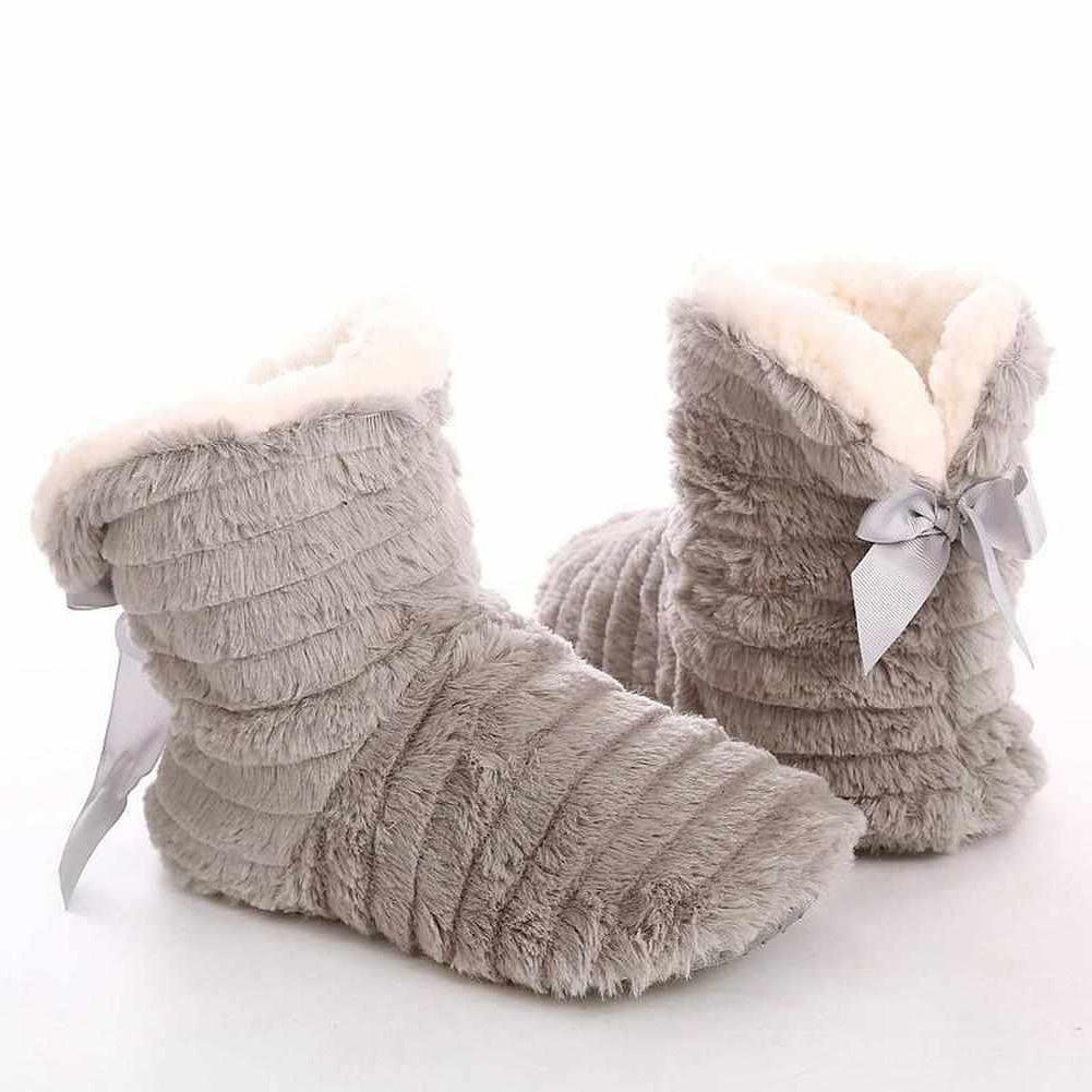 North Royal Bow Plush Slippers