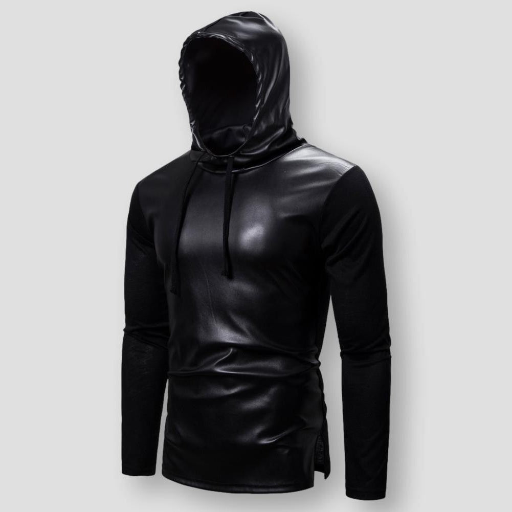North Royal Leather Hooded Sweatshirt