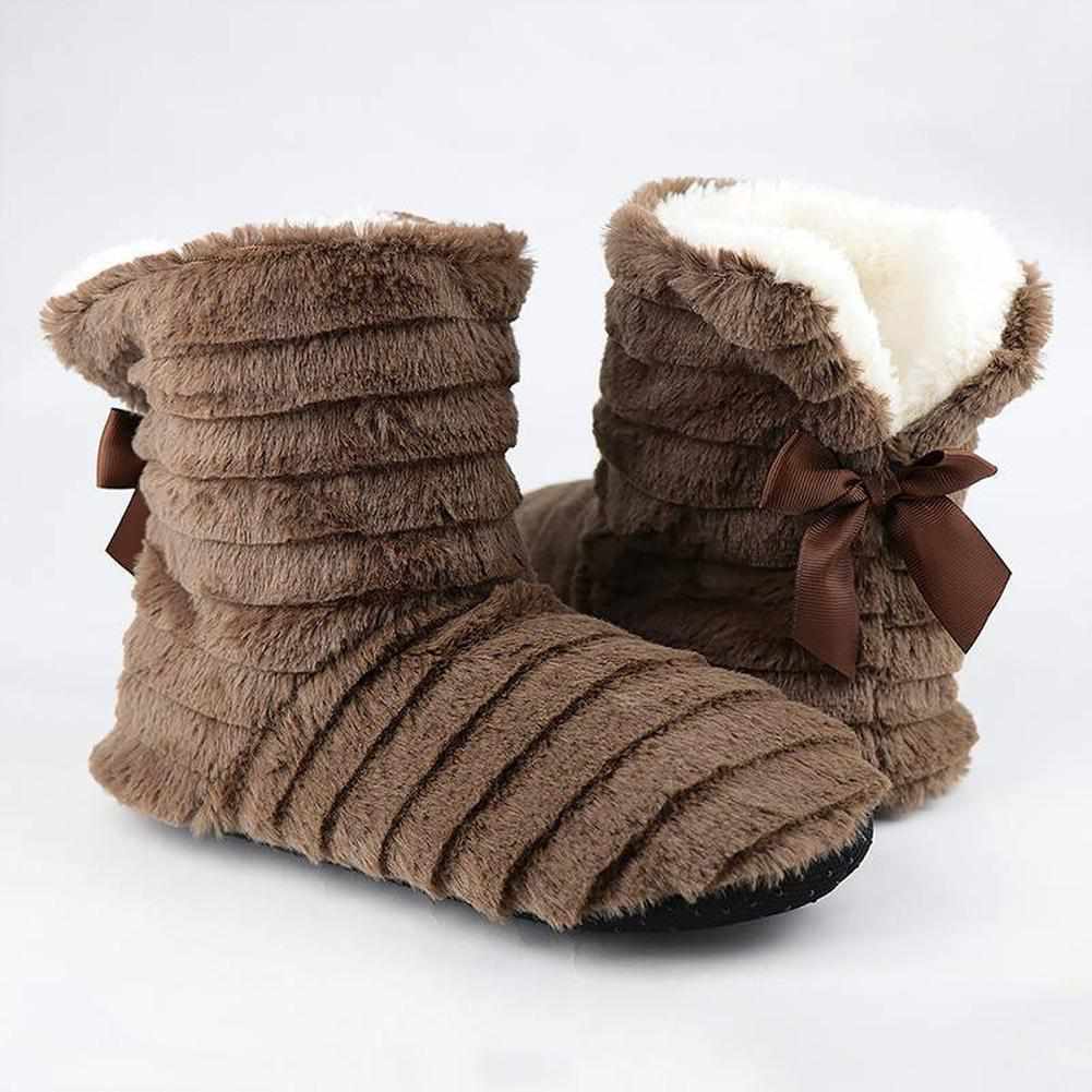 North Royal Bow Plush Slippers