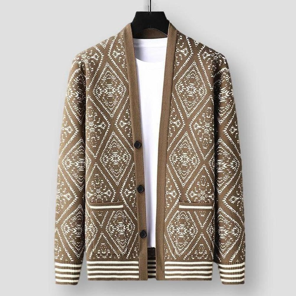 Saint Morris Graphic Wool Cardigan