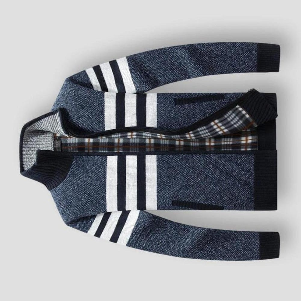 Sky Madrid Striped Pocket Cardigan