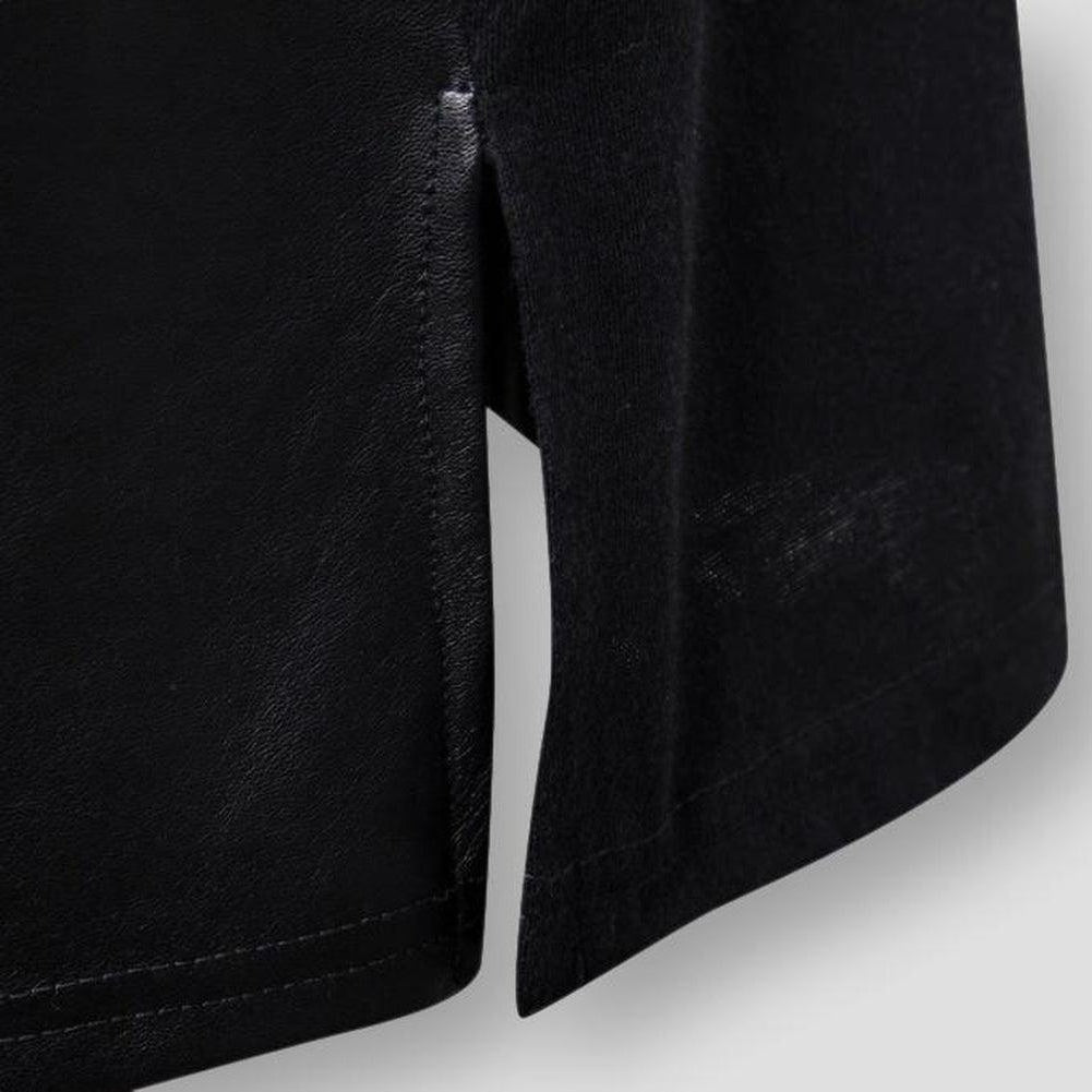 North Royal Leather Hooded Sweatshirt