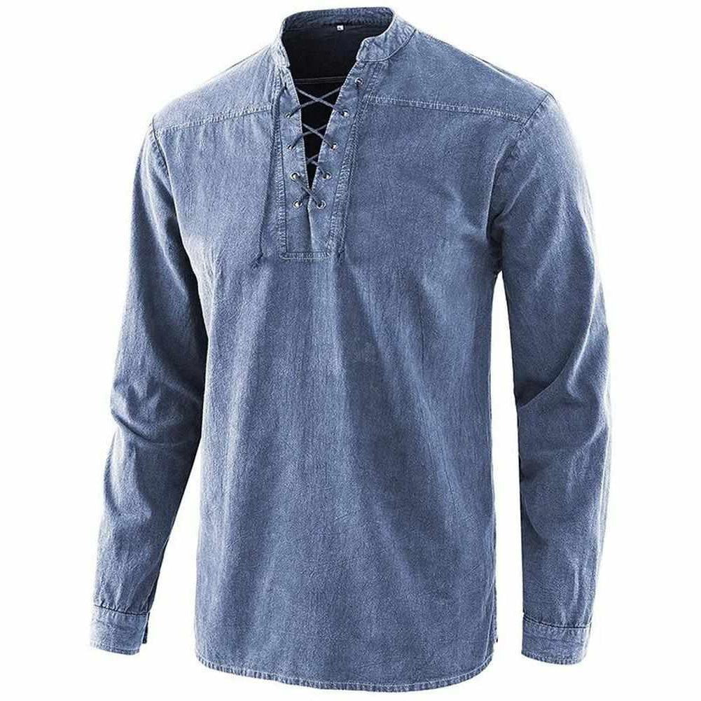 Saint Morris Lace-up Long Sleeve Shirt