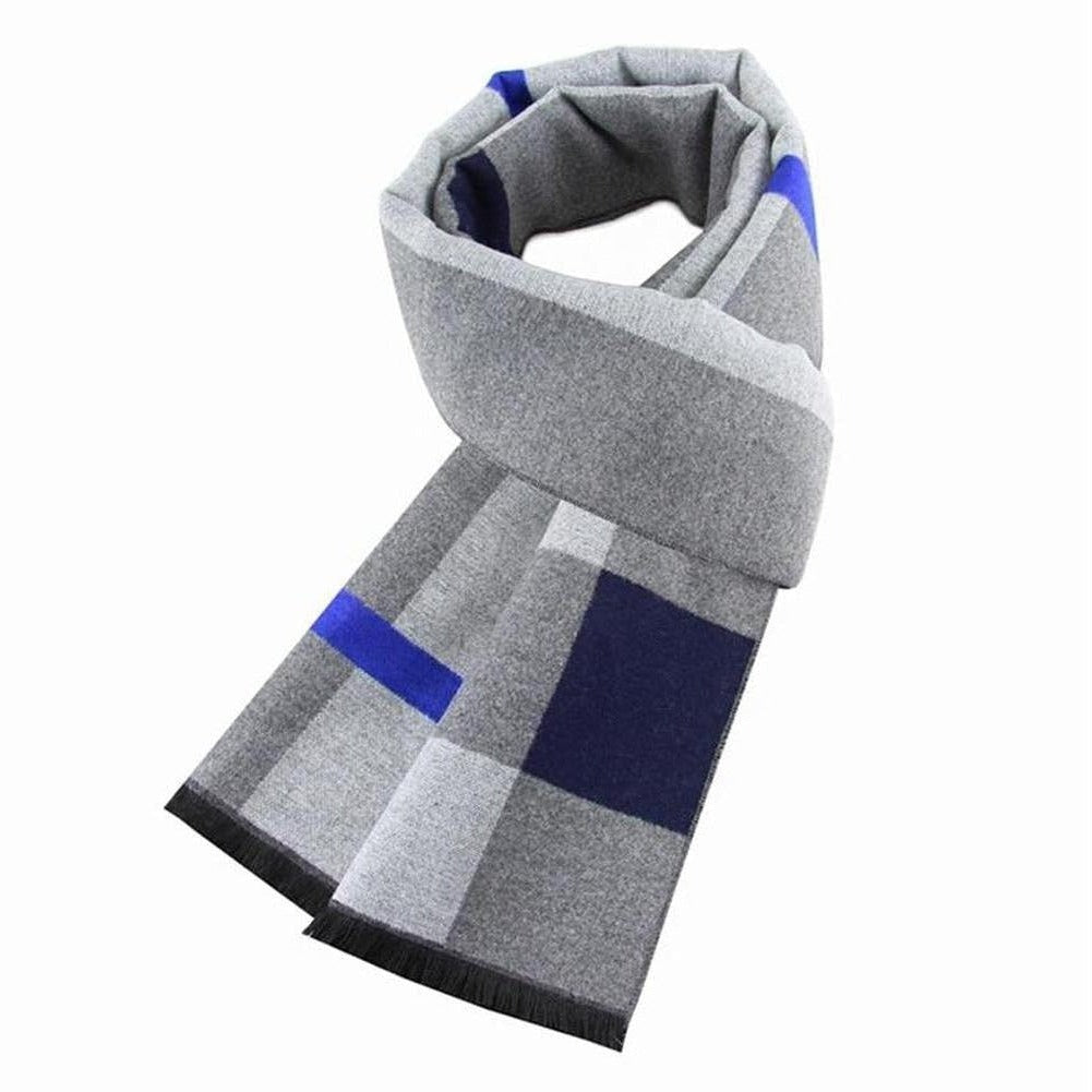 Sky Madrid Plaid Cashmere Scarf