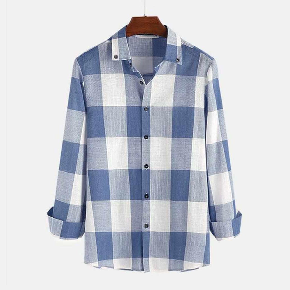 Saint Morris Plaid Button-Down Long Sleeve Shirt