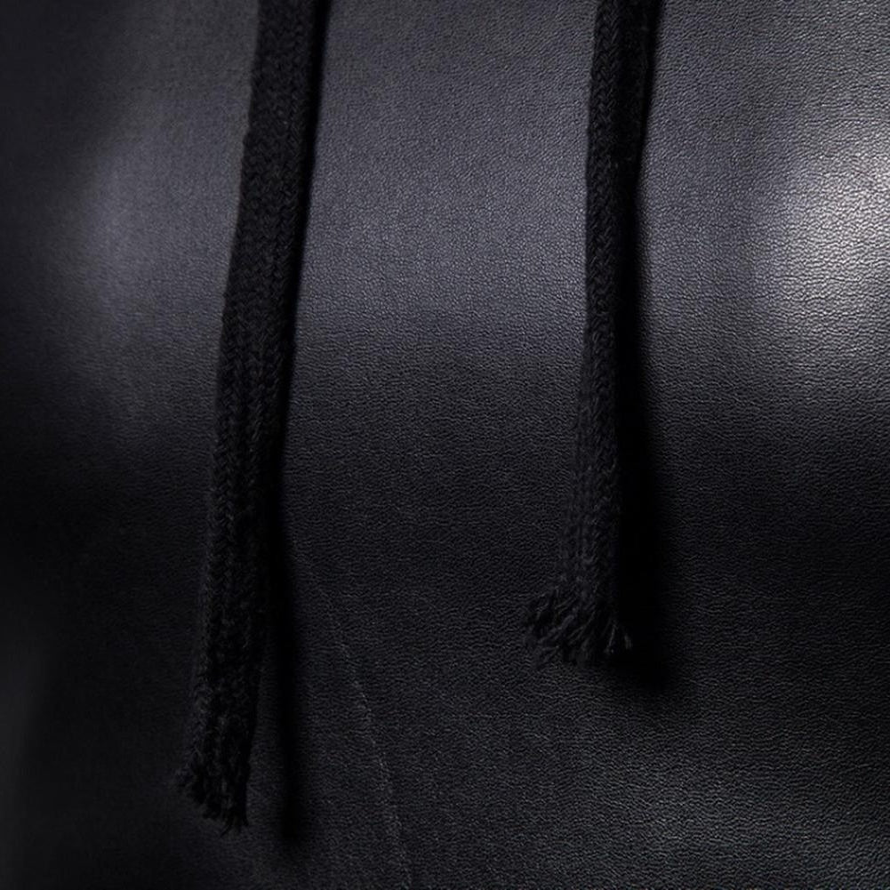 North Royal Leather Hooded Sweatshirt