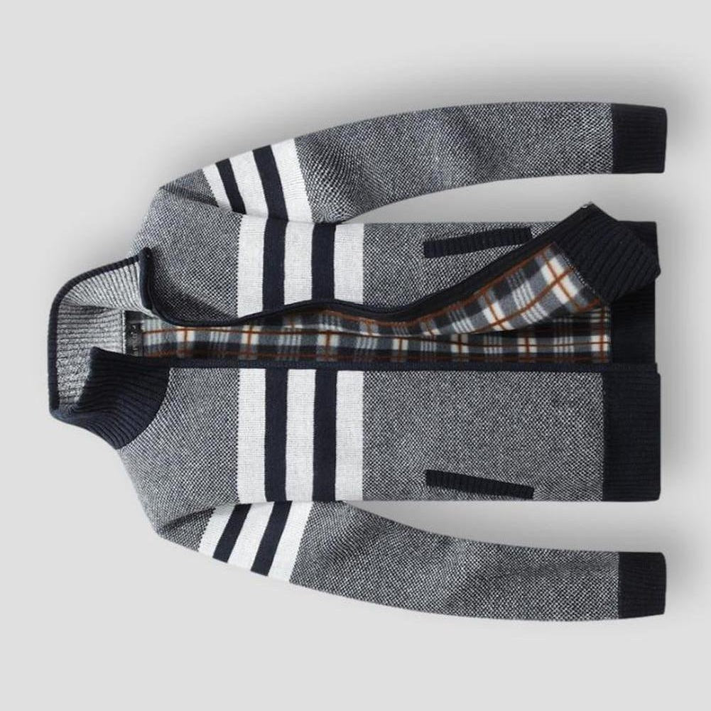 Sky Madrid Striped Pocket Cardigan