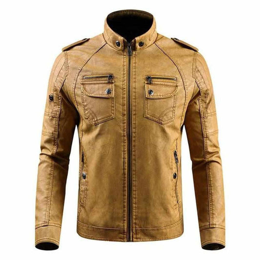 North Royal Leather Fleece Jacket
