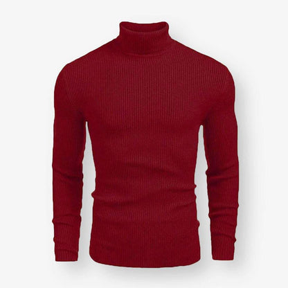 2023 Autumn and Winter Knitted Sweater Men's Slim High Collar Long Sleeve Knitted Sweater Men's Basic Bottoming Shirt