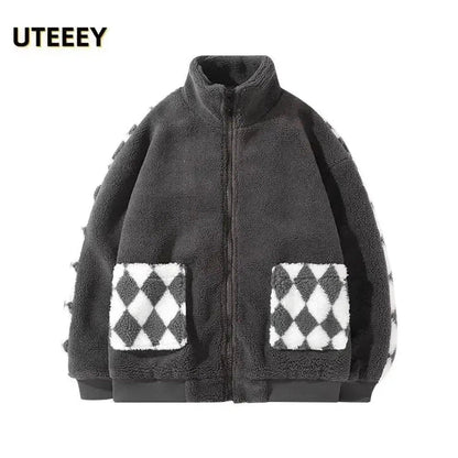 Maria: Autumn Winter Mens Fleece Jackets Streetwear Casual Harajuku Men Jacket Hip Hop Fashion Bomber Coat Tops Outwear Male Overcoat