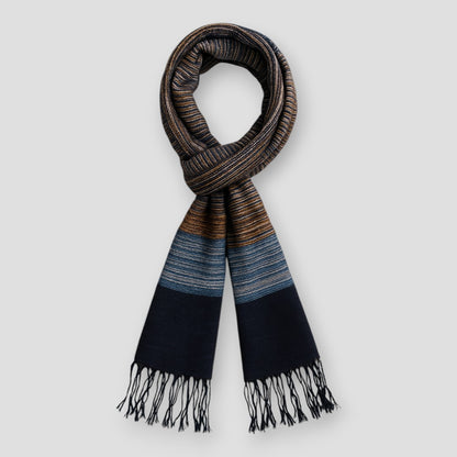 Sky Madrid Plaid Fringed Scarf