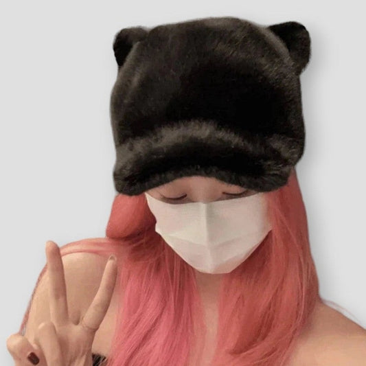 North Royal Bear Ear Plush Cap