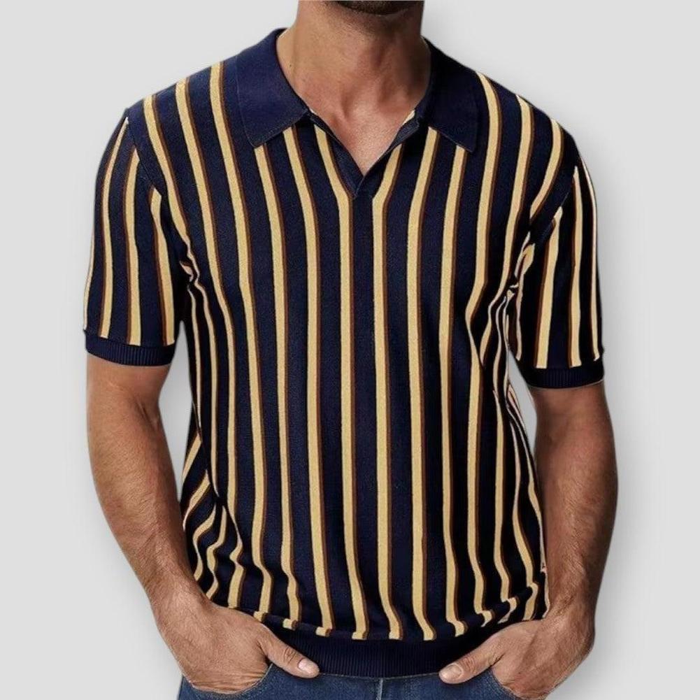North Royal Moscow Striped Knitted Polo Shirt