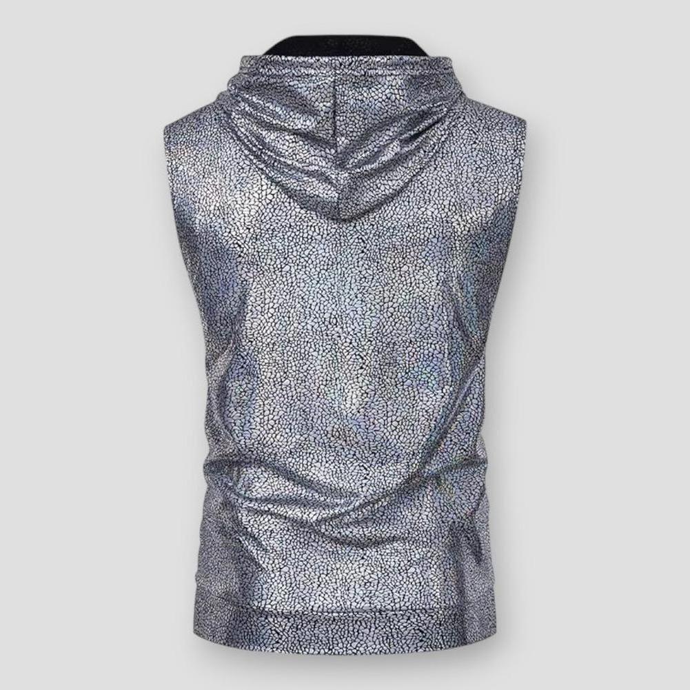 North Royal Rye Metallic Hooded Vest