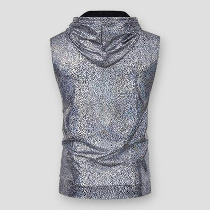 North Royal Rye Metallic Hooded Vest