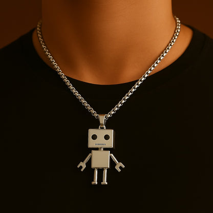 North Royal Oshkosh Robot Pendant Necklace