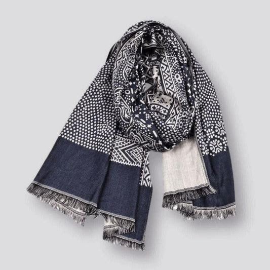 Saint Morris Graphic Tassels Scarf