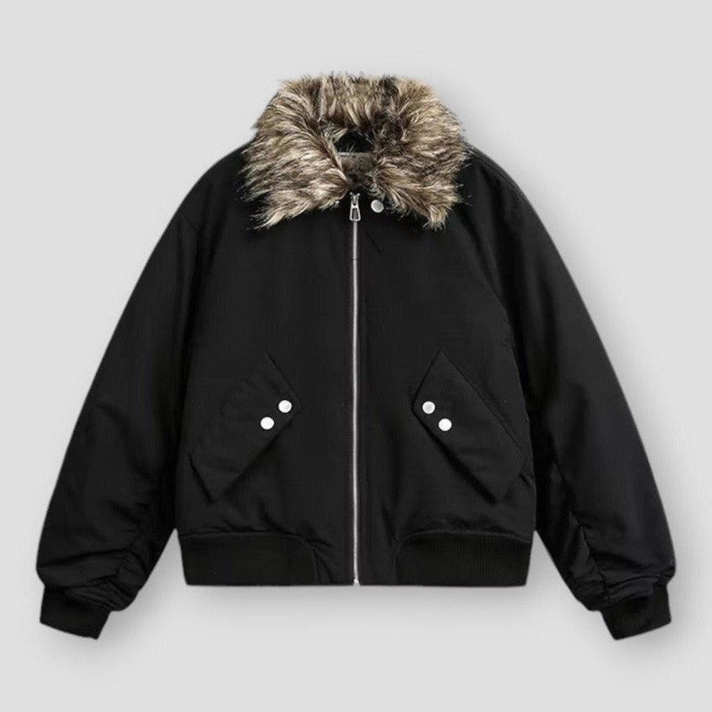 Saint Morris Jackson Detachable Fur Loose Jacket